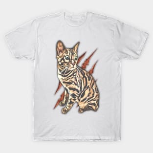 Cartoon Wild Cat T-Shirt